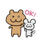 普通のくまちゃんとその相棒（個別スタンプ：3）