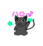すわり目ネコのくろにゃん（個別スタンプ：1）