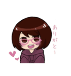 A型メガネ女子（個別スタンプ：1）