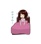 A型メガネ女子（個別スタンプ：7）