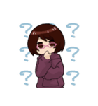 A型メガネ女子（個別スタンプ：12）