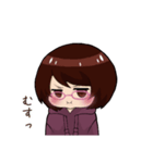 A型メガネ女子（個別スタンプ：13）