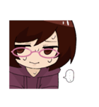 A型メガネ女子（個別スタンプ：15）