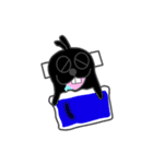 ぼっちのくろうさぎ【文字なし】（個別スタンプ：18）
