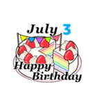 7月1日～7月16日のお誕生日ケーキ（個別スタンプ：11）