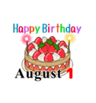 8月1日～8月14日のお誕生日ケーキ（個別スタンプ：11）