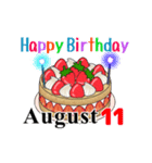 8月1日～8月14日のお誕生日ケーキ（個別スタンプ：21）