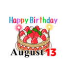 8月1日～8月14日のお誕生日ケーキ（個別スタンプ：23）