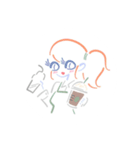 食べる女子たち（個別スタンプ：1）