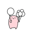 ピンクの人（個別スタンプ：40）