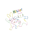 うさぎ、ねこ、くま（個別スタンプ：1）
