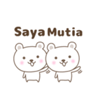 Cute bear stickers name, Mutia（個別スタンプ：1）