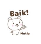 Cute bear stickers name, Mutia（個別スタンプ：2）