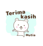 Cute bear stickers name, Mutia（個別スタンプ：3）