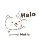 Cute bear stickers name, Mutia（個別スタンプ：5）
