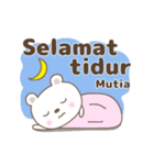 Cute bear stickers name, Mutia（個別スタンプ：8）