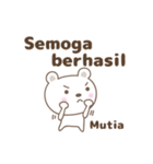 Cute bear stickers name, Mutia（個別スタンプ：14）