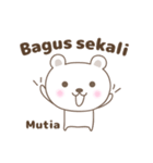 Cute bear stickers name, Mutia（個別スタンプ：17）