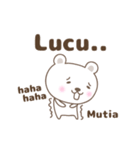 Cute bear stickers name, Mutia（個別スタンプ：18）