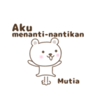 Cute bear stickers name, Mutia（個別スタンプ：22）