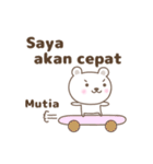 Cute bear stickers name, Mutia（個別スタンプ：23）