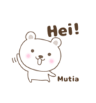 Cute bear stickers name, Mutia（個別スタンプ：24）