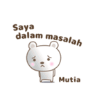 Cute bear stickers name, Mutia（個別スタンプ：25）