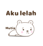 Cute bear stickers name, Mutia（個別スタンプ：30）