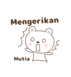 Cute bear stickers name, Mutia（個別スタンプ：31）
