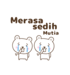 Cute bear stickers name, Mutia（個別スタンプ：35）