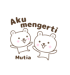 Cute bear stickers name, Mutia（個別スタンプ：40）