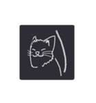 猫のチョークアニメーションスタンプ（個別スタンプ：3）