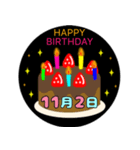 11月生まれの誕生日ケーキ☆日付入り（個別スタンプ：2）