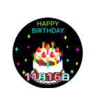 11月生まれの誕生日ケーキ☆日付入り（個別スタンプ：16）
