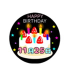 11月生まれの誕生日ケーキ☆日付入り（個別スタンプ：25）
