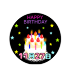 11月生まれの誕生日ケーキ☆日付入り（個別スタンプ：27）