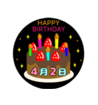 4月生まれの誕生日ケーキ☆日付入り（個別スタンプ：2）