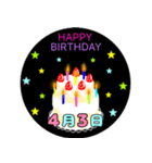 4月生まれの誕生日ケーキ☆日付入り（個別スタンプ：3）