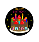 4月生まれの誕生日ケーキ☆日付入り（個別スタンプ：10）