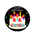 4月生まれの誕生日ケーキ☆日付入り（個別スタンプ：13）