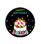 4月生まれの誕生日ケーキ☆日付入り（個別スタンプ：16）