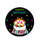 4月生まれの誕生日ケーキ☆日付入り（個別スタンプ：20）