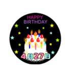 4月生まれの誕生日ケーキ☆日付入り（個別スタンプ：27）