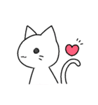 手描き風 しろいねこ（個別スタンプ：4）