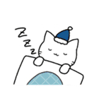 手描き風 しろいねこ（個別スタンプ：17）