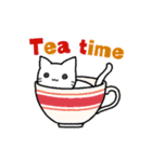 手描き風 しろいねこ（個別スタンプ：18）