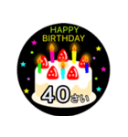 36歳〜71歳までの誕生日ケーキ（個別スタンプ：9）