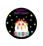 3月生まれの誕生日ケーキ☆日付入り（個別スタンプ：3）