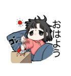 不機嫌なアオリちゃん（個別スタンプ：1）