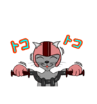 ハチワレ4 ねこ 女子ライダー（個別スタンプ：1）